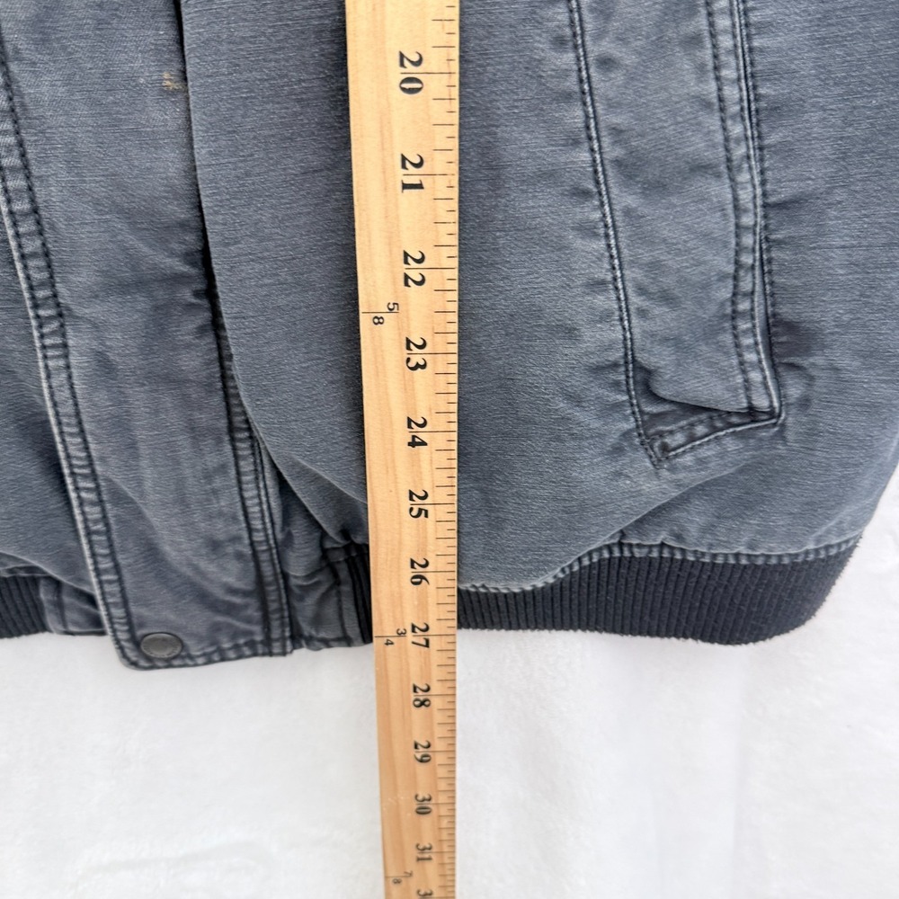 Levis Bomber Jacket Mens L Gray Full Zip Military Quilted Line - Picture 8 of 11